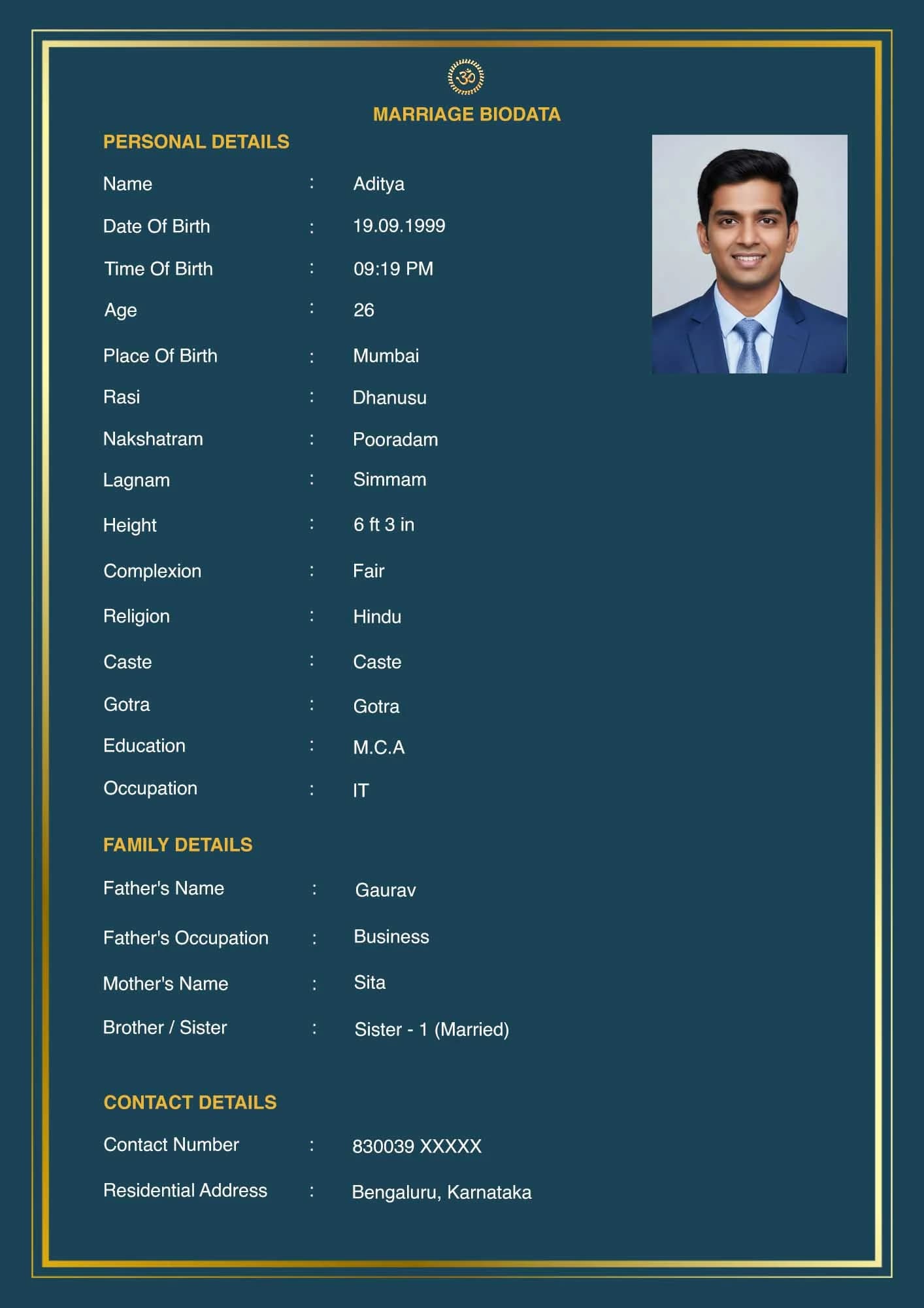 Biodata for marriage - Modern Minimalist template